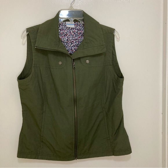 Columbia Forest Green Lightweight Zip up Vest - Picture 1 of 12